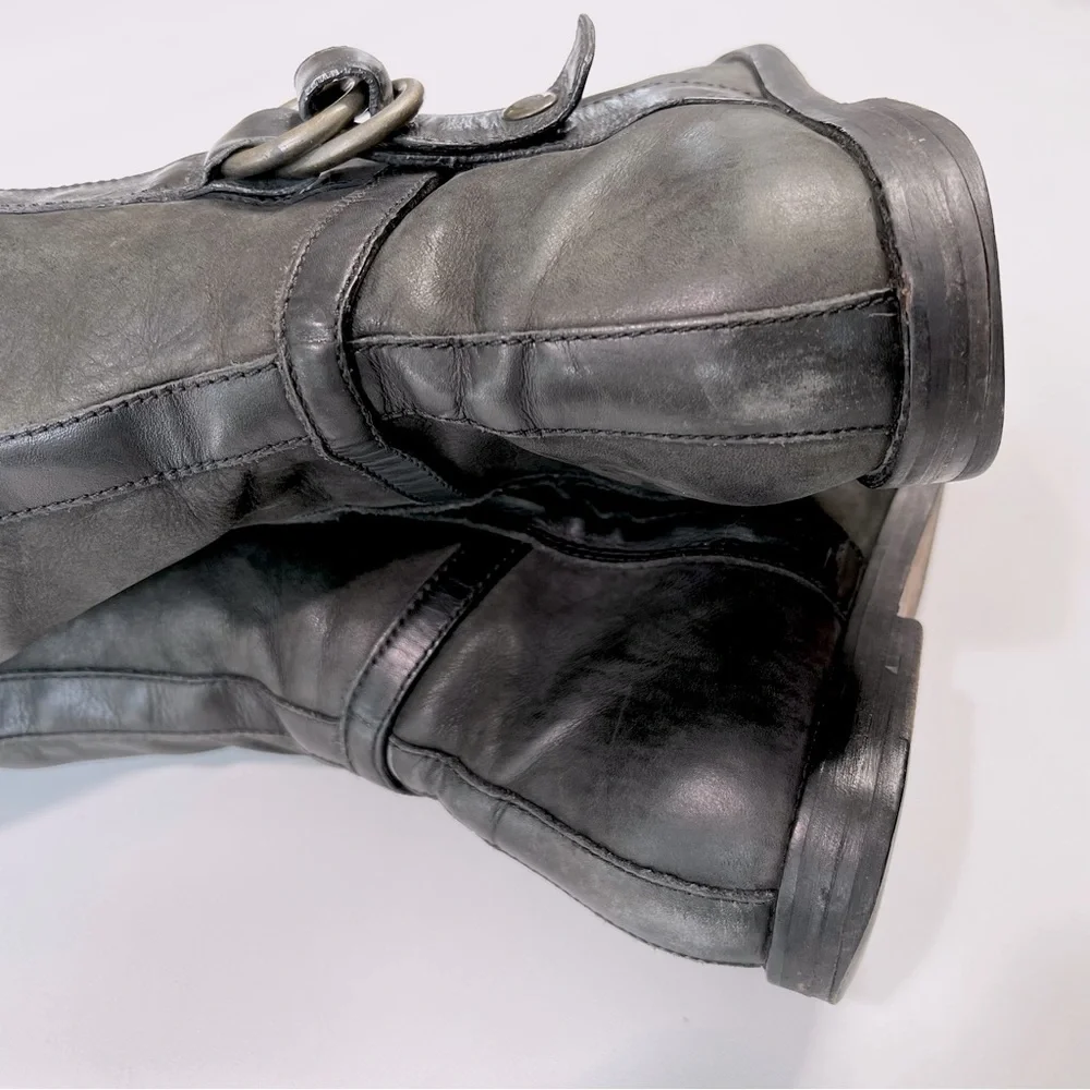 Cole Haan x Nike Air Liberty Distressed Leather Riding Boots - Picture 7 of 8